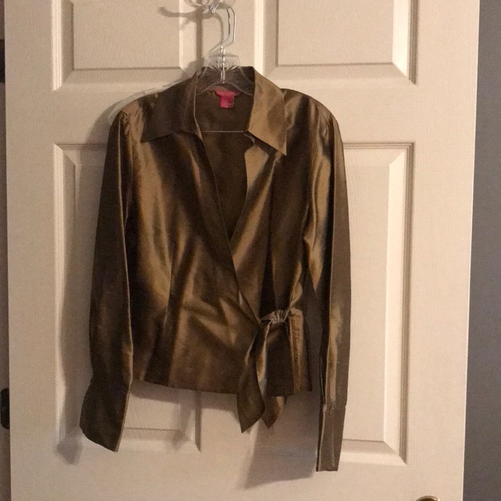 Gold wrap blouse